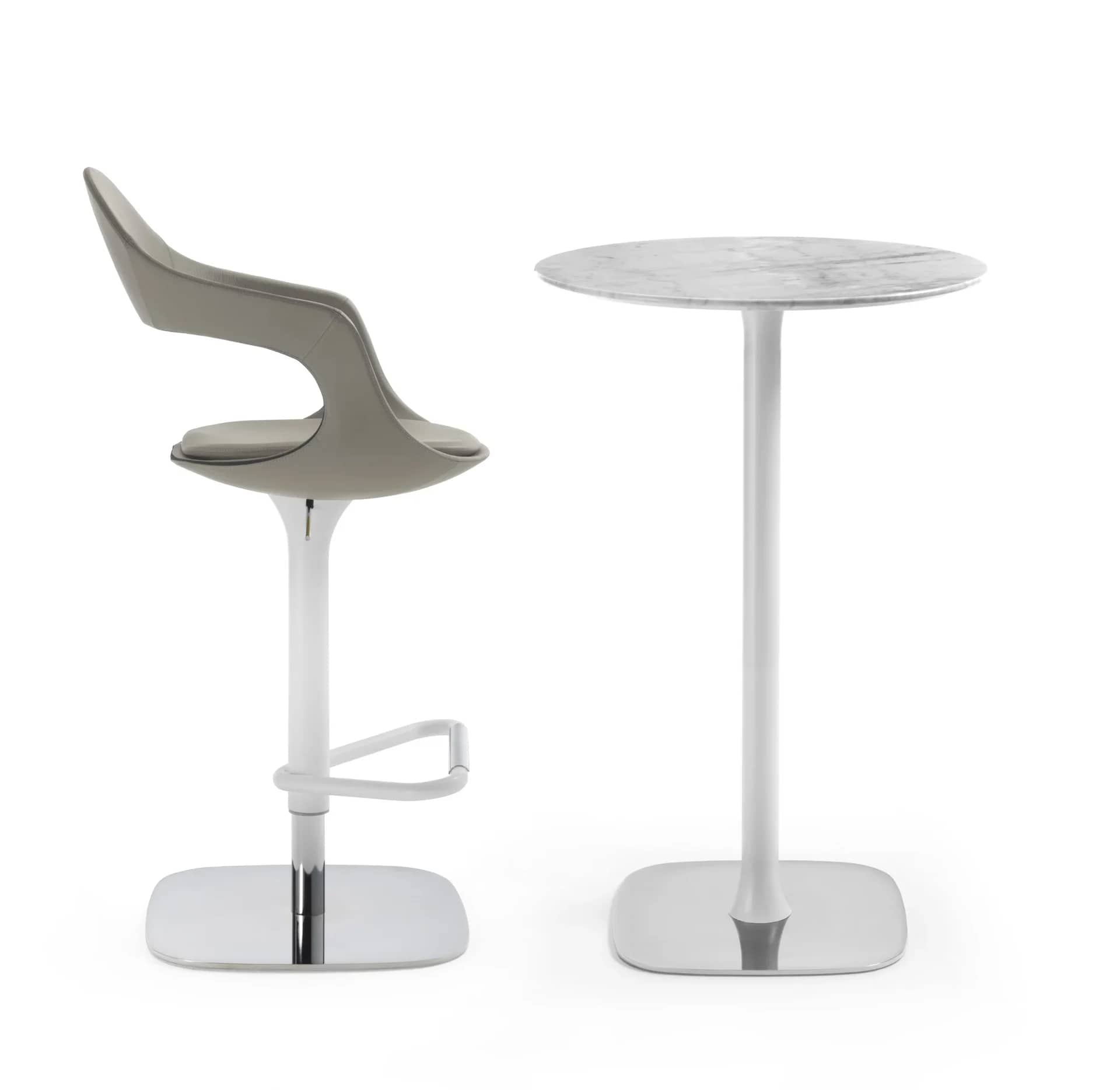 Sgabello base girevole con schienale Velvet - composizione