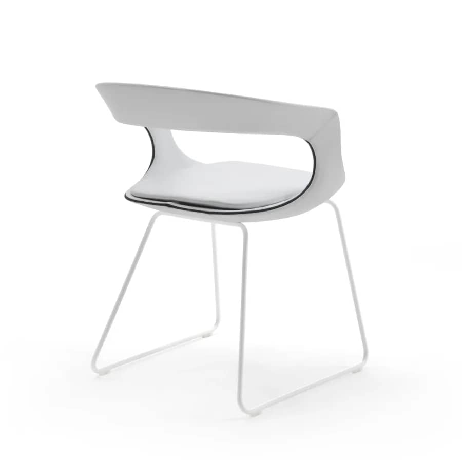 Sedia con base a slitta Velvet - vista