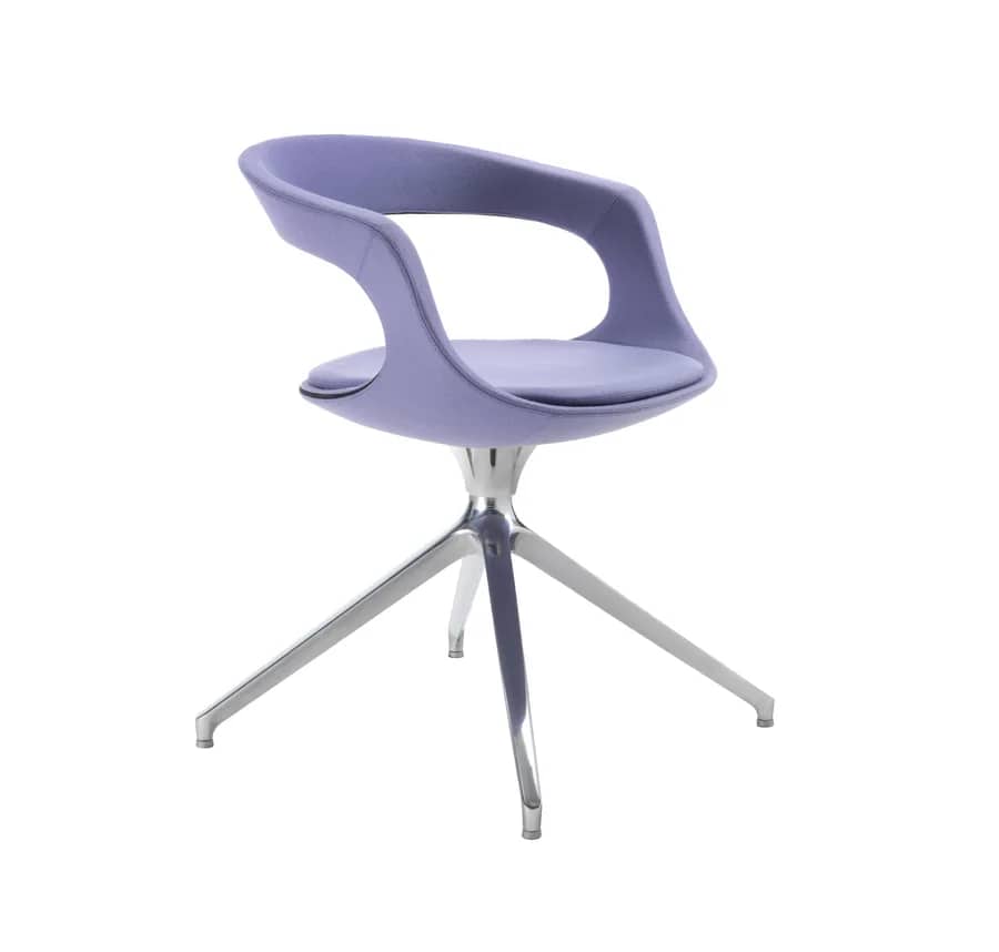 Sedia con base girevole Velvet - vista tre quarti