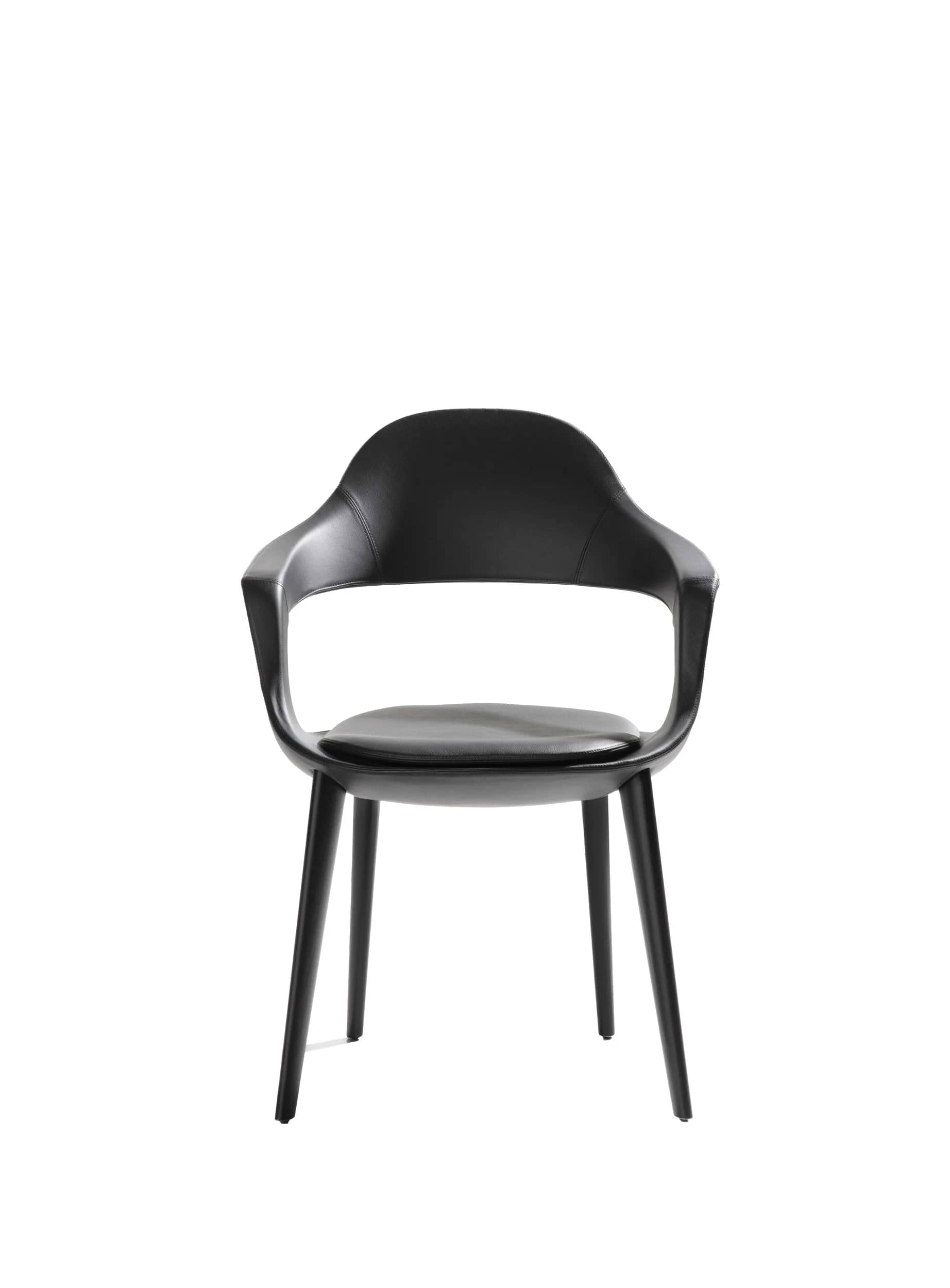 Sedia con gambe e schienale Velvet - vista frontale