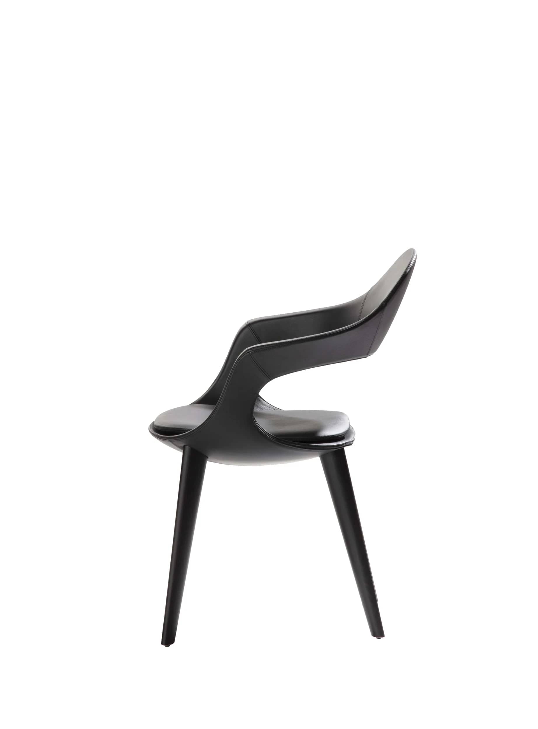 Sedia con gambe e schienale Velvet - vista laterale