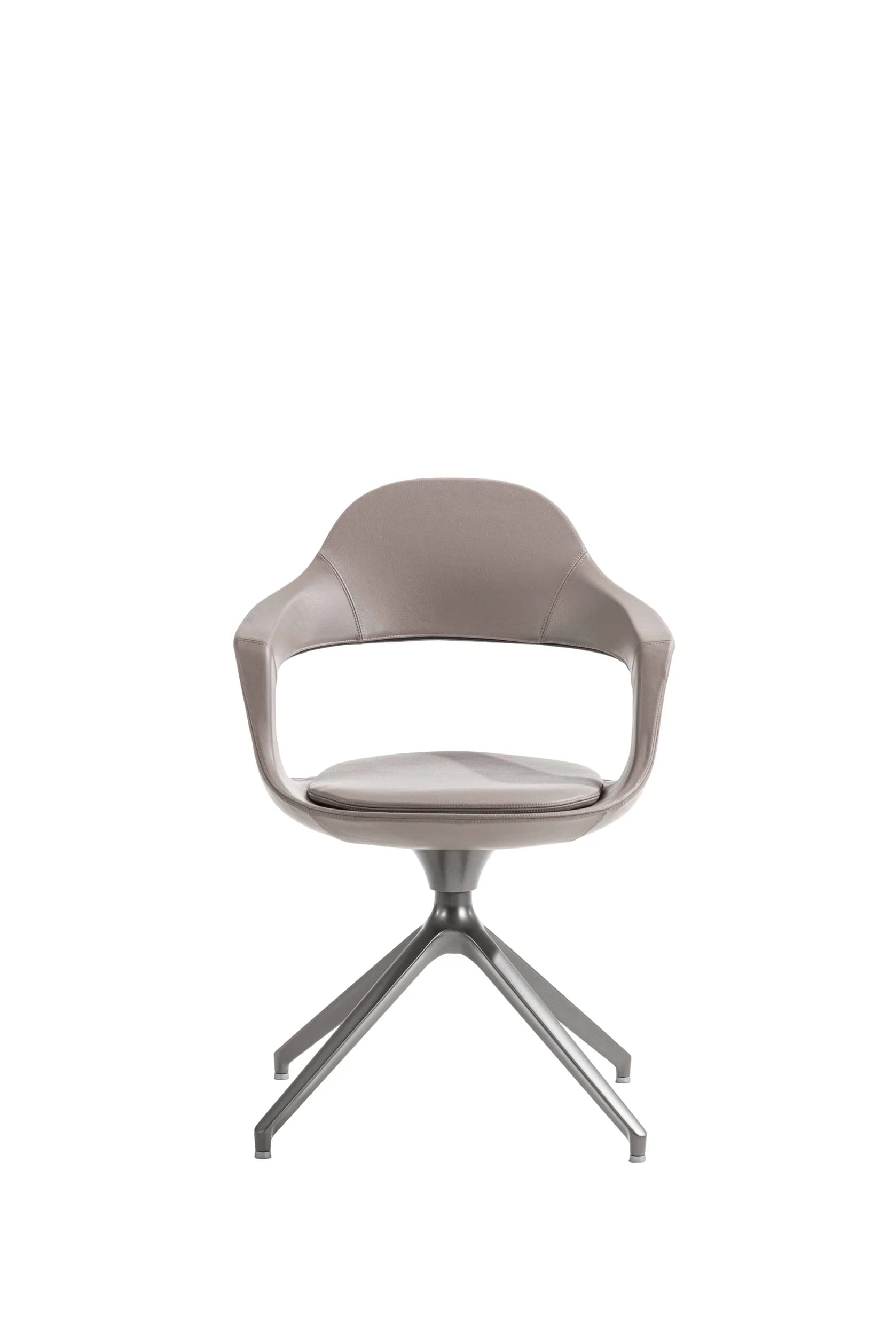 Sedia con schienale base girevole Velvet - vista frontale