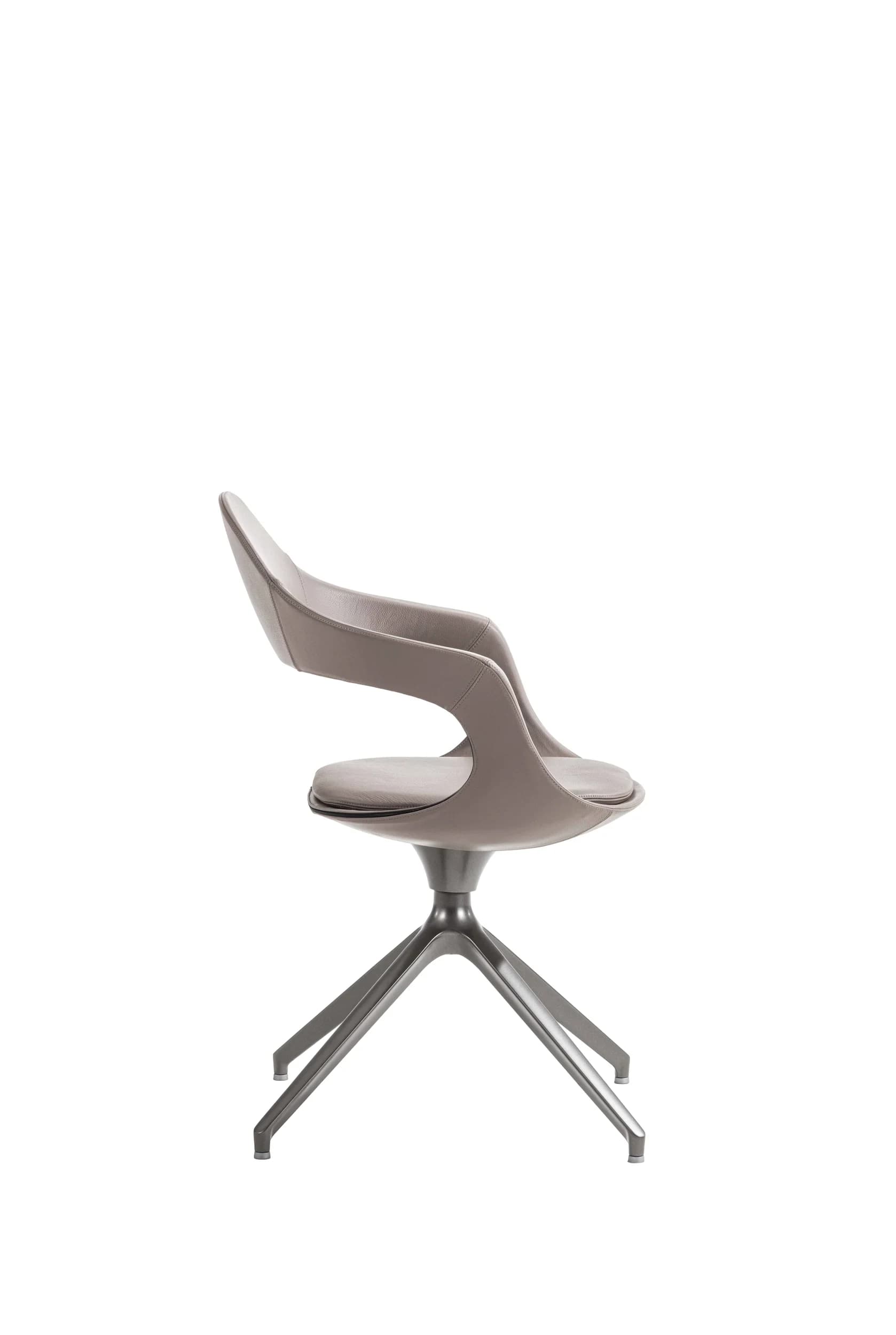 Sedia con schienale base girevole Velvet - vista laterale