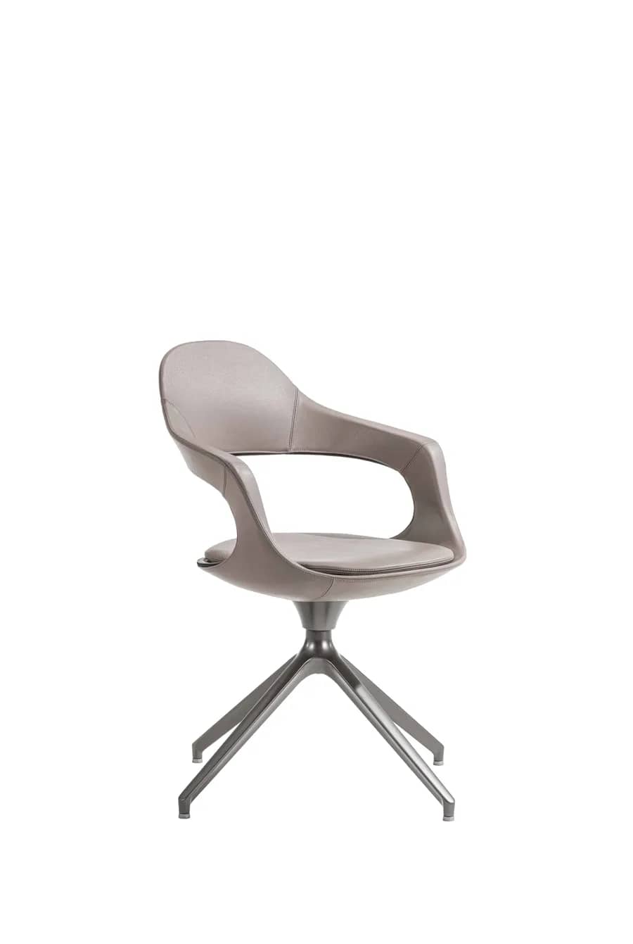 Sedia con schienale base girevole Velvet - vista tre quarti