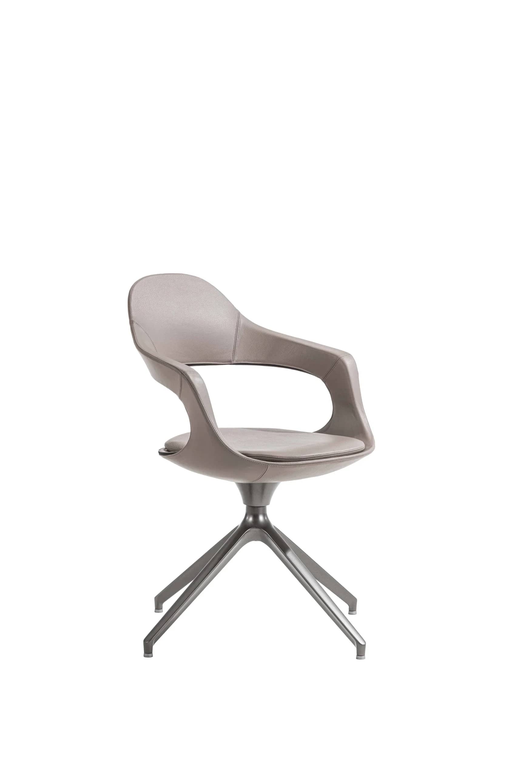 Sedia con schienale base girevole Velvet - vista tre quarti