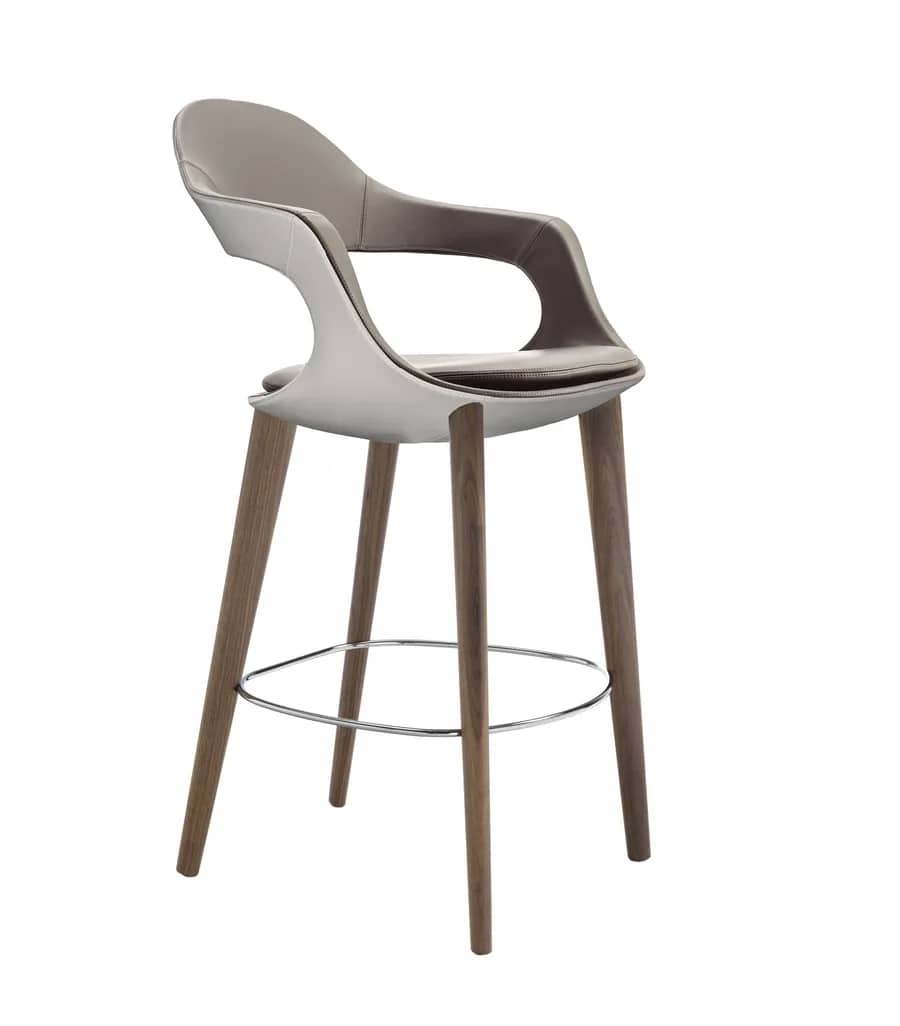 Sgabello con gambe e schienale Velvet - vista