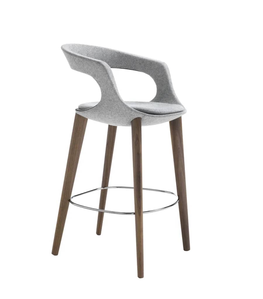 Sgabello con gambe Velvet - vista tre quarti